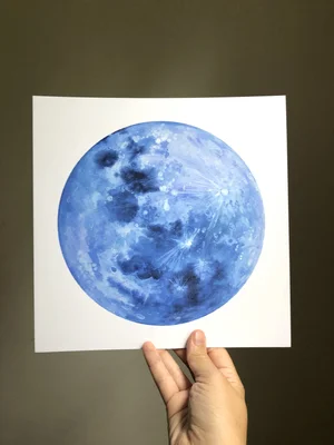 Blue Moon Print, 8x8” — Sarah Miller