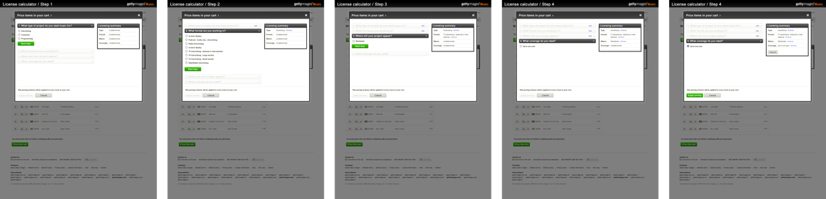  Pricing Calculator as implemented on Music site 