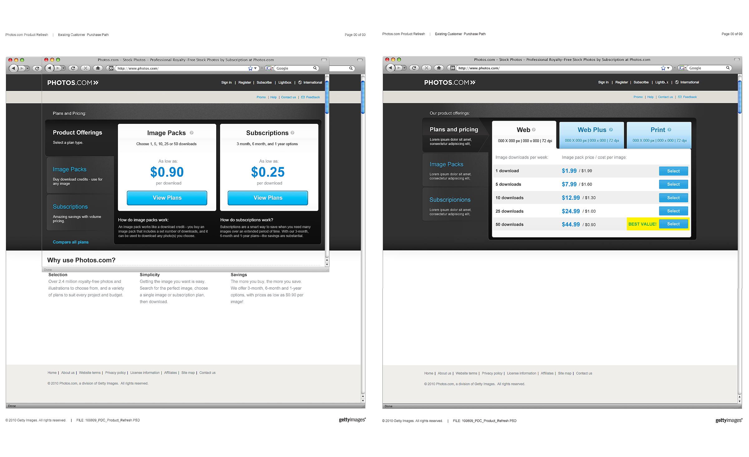  Variations subscription and download&nbsp;purchase paths. 