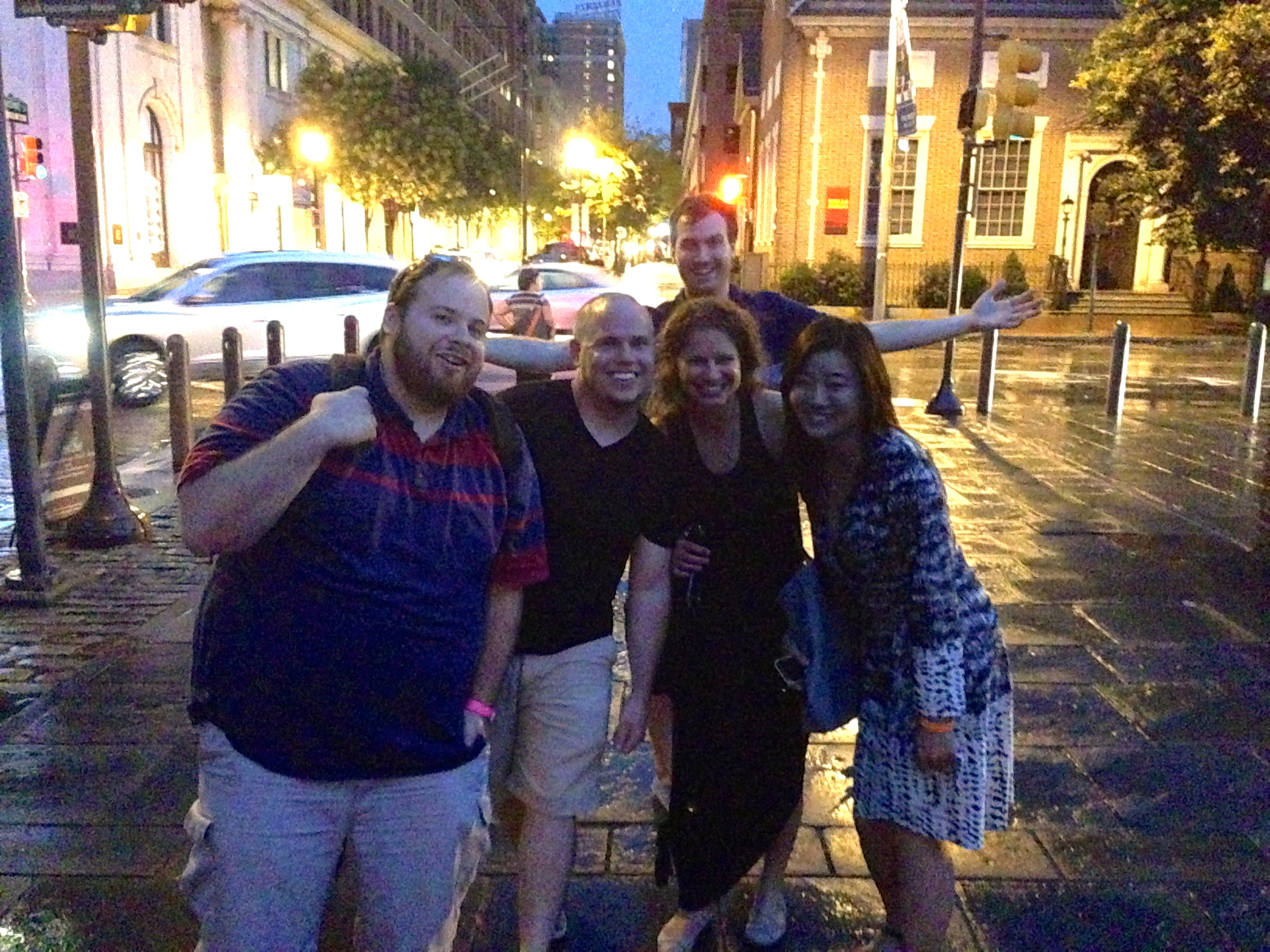 Josh, Tim, Alyssa, Esther and Jonathan on the cobbled streets of Old City.