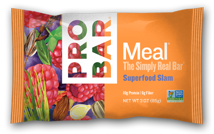 Superfood Slam Box Of 12 $40 is a nutritional powerhouse. Our organic acai berries, pure raspberries, dark chocolate and greens are blended together with PROBAR’s 10 signature ingredients for a bar that is good for you and tastes SUPER in every bite. 