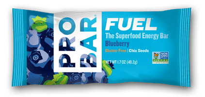 Blueberry Box Of 12 $18 A mouthful of the Blueberry FUEL™ has bursting fruit flavors, scrumptious cashews and near magical mix of black and white antioxidant and omega-rich chia seeds.