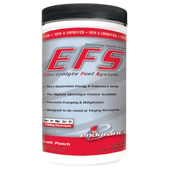 EFS Electrolyte Powder Prevents Cramping & Dehydration With the highest electrolyte content available, EFS drink mix provides everything you need to maximize endurance and performance during exercise. Endurance Drink Mix Prevents Cramping & Dehydration Contains Malic Acid Fruit Punch, Lemon Lime, Orange