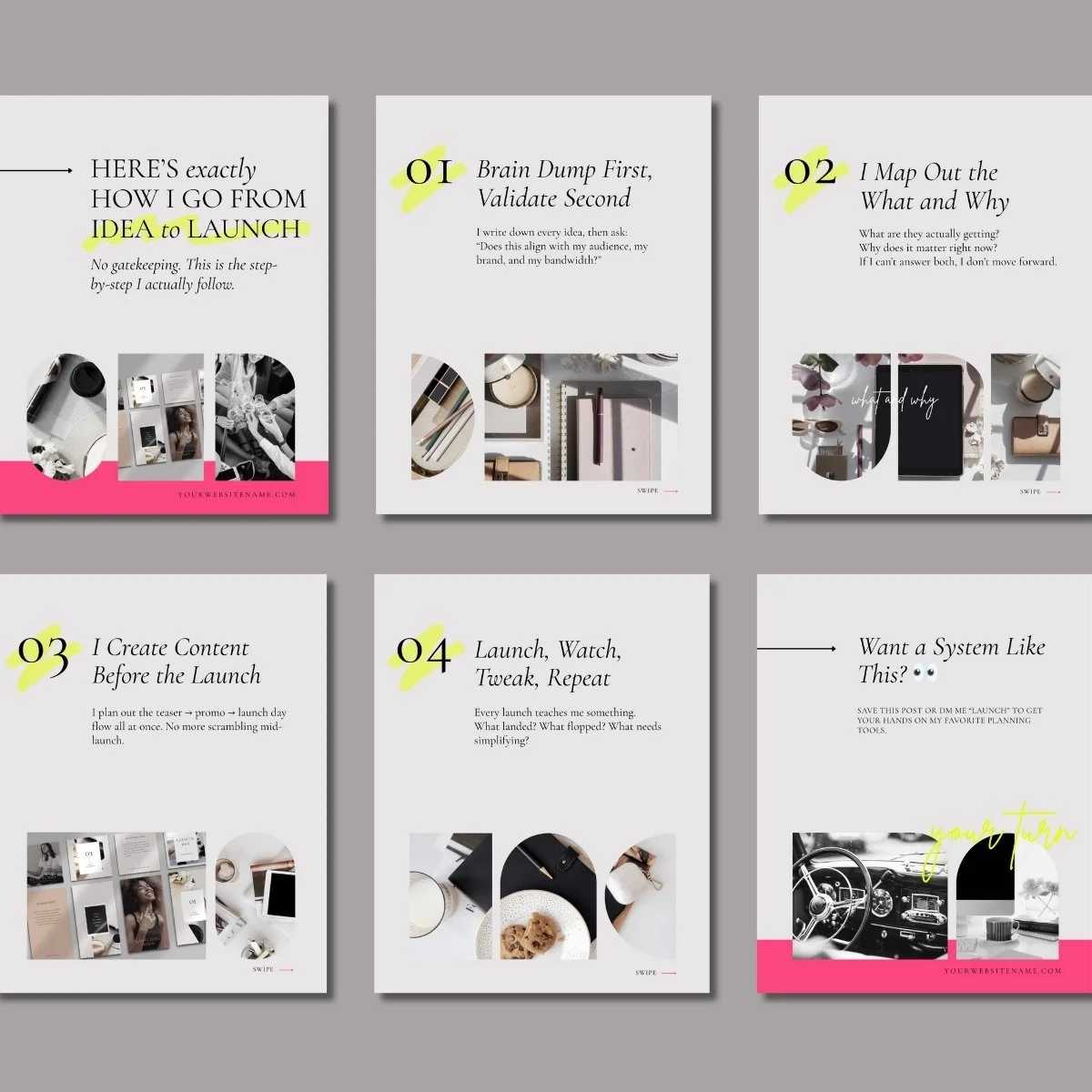 Step by Step Carousel Canva Template