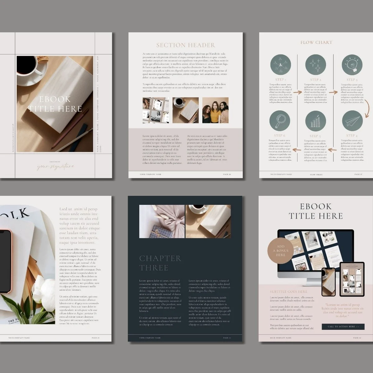 Ebook Template & Stock Photo Bundle