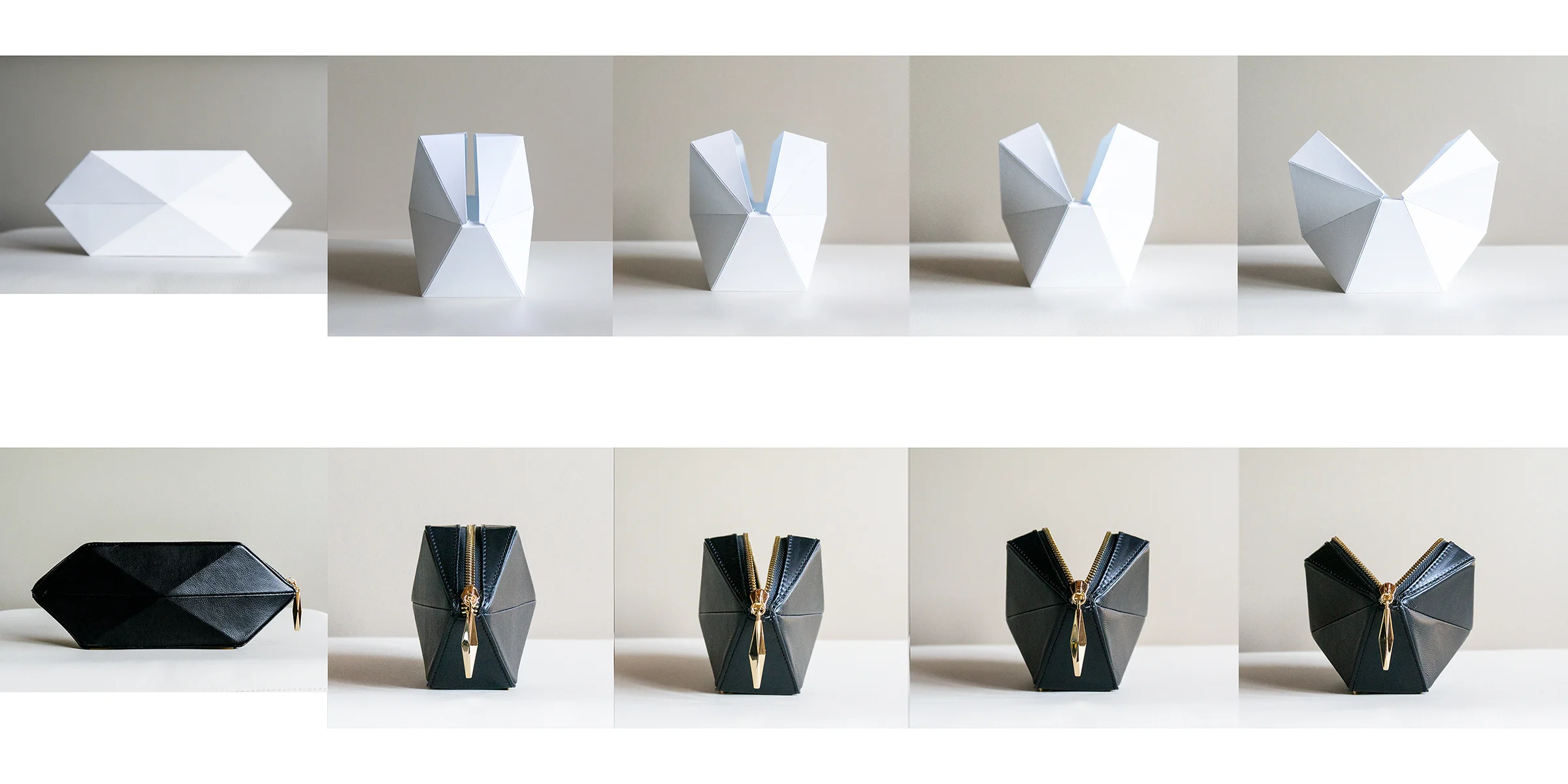 HEXA clutch displays fluid movement while opening by creating geometries which work cohesively together. 