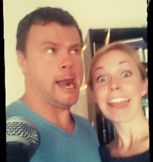 Host Will Conlon with his Episode 4 Guest Actress Victoria Kucher (making silly faces)