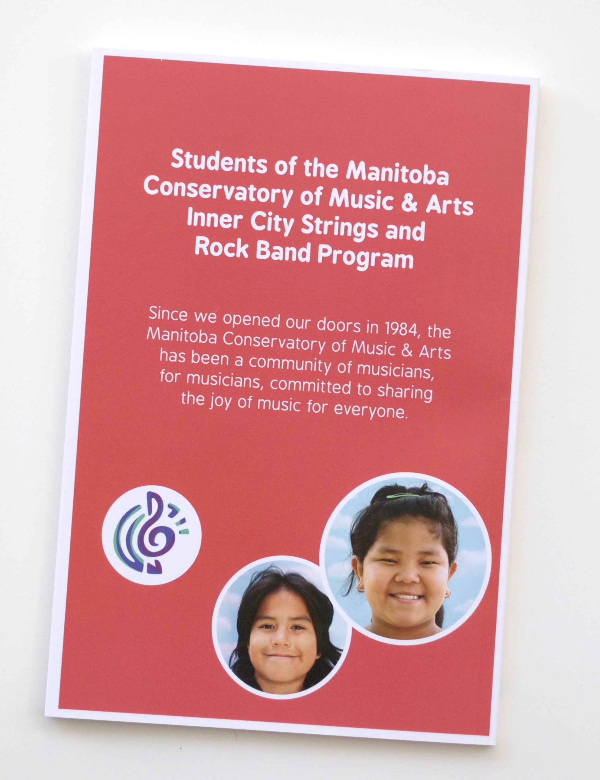    Music Equals  - Fundraising book for the Manitoba Conservatory of Arts &amp; Music Outreach Program   In 2014, I approached the MCMA about creating and designing a fundraising book for their outreach music program focusing on some of the north end