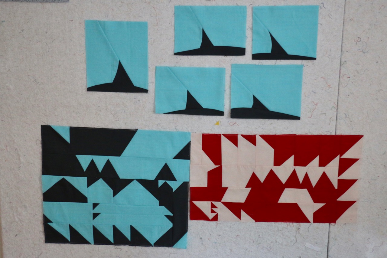Improv Triangles with Cirrus Solids from Cloud Nine and Kona Cotton