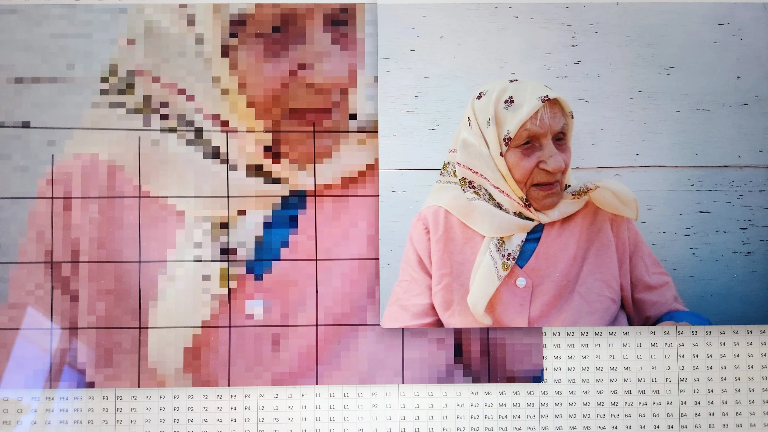 Beginnings of a Portrait Quilt of my Baba