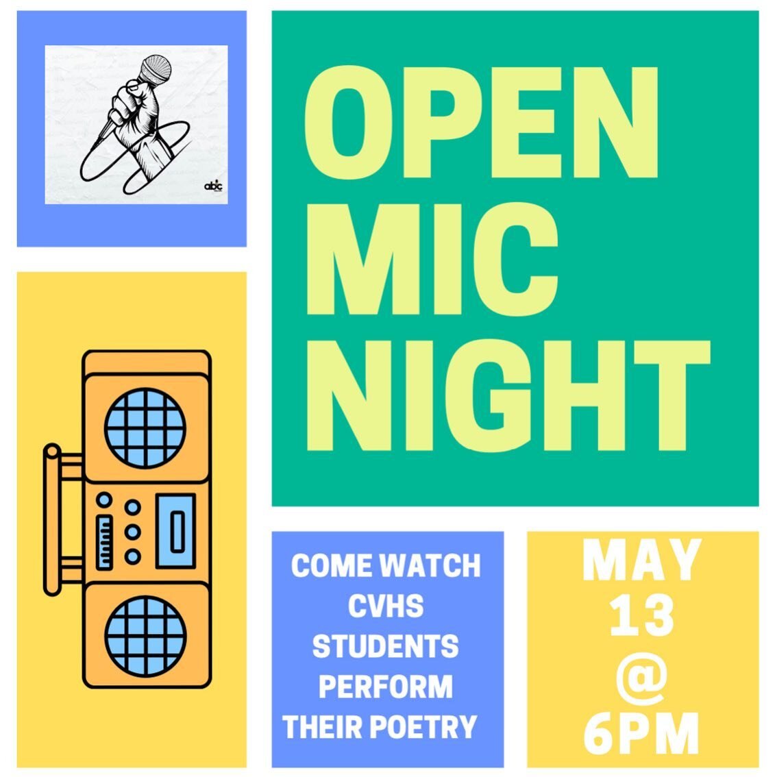 MAY 13 @pampascafe come listen to some incredible poets from @cvhstrojans !!! We will also be highlighting the art of @ellarin_baylon_art_ 

You don&rsquo;t want to miss this night!!