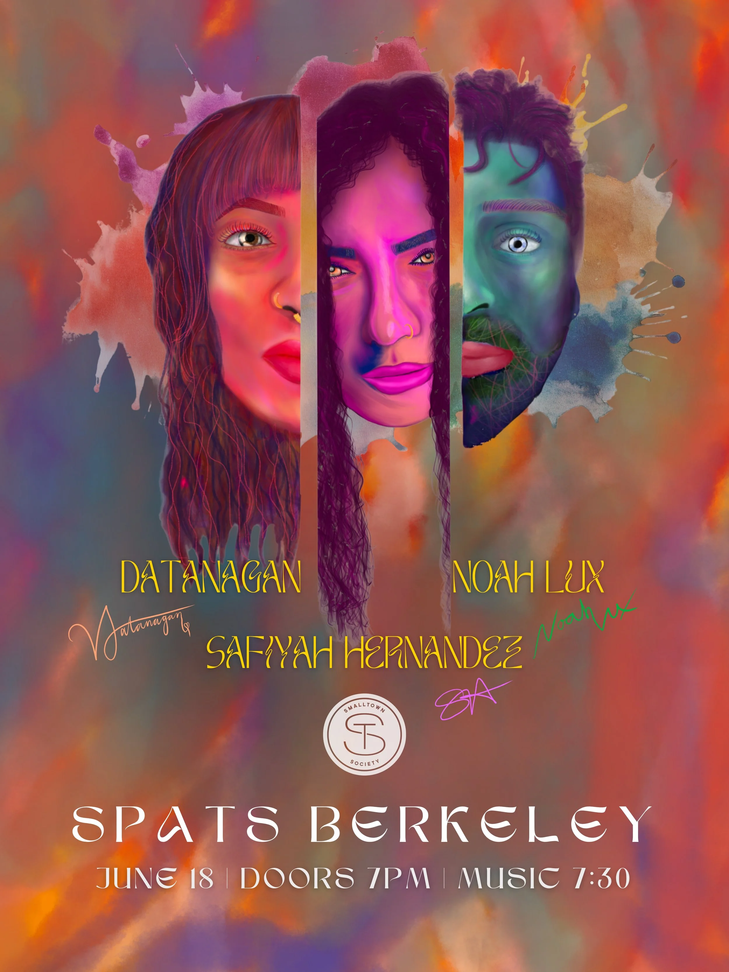 Safiyah Hernandez, Datangan, and Noah Lux at Spats Berkeley