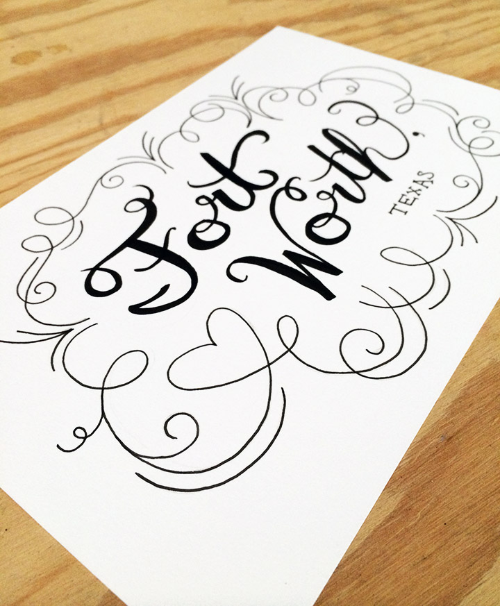 Original Hand lettering - ink on bristol board
