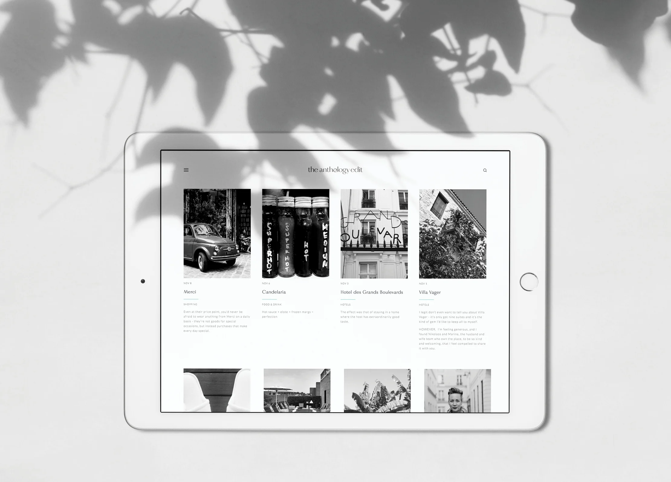 Blog identity and webdesign for The Anthology Edit