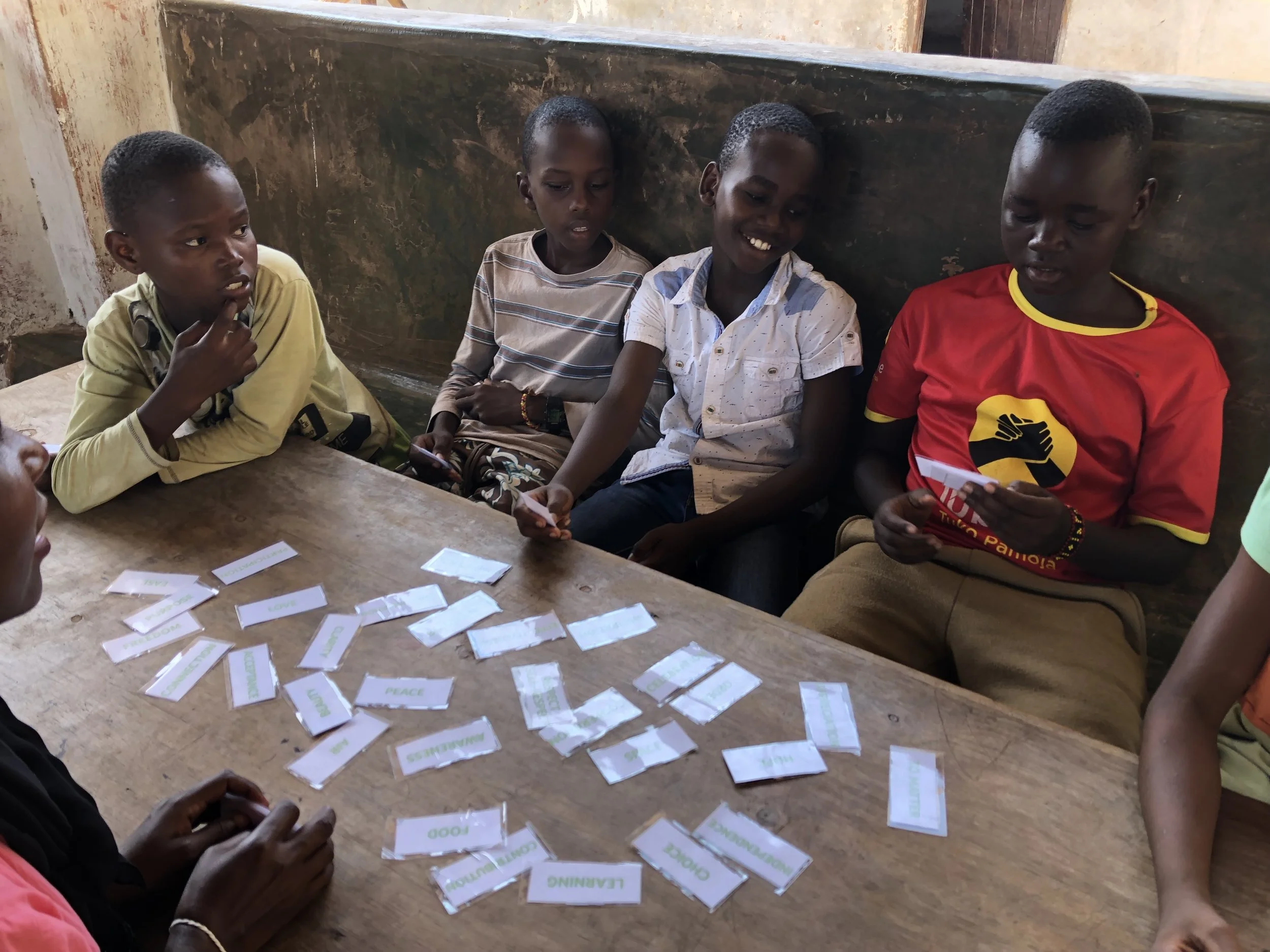 Playing “empathy poker” in Conflict Resolution class.