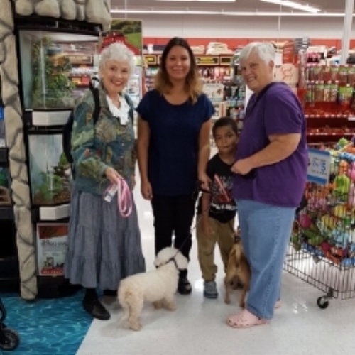 MEET AND GREET AT PETCO WITH NEW ADOPTIVE FAMILY FOR ISABELLA, IT WAS MATCH AND MRS. T WAS HAPPY HER PUP GOT A NEW FOREVER HOME AND A BROTHER!