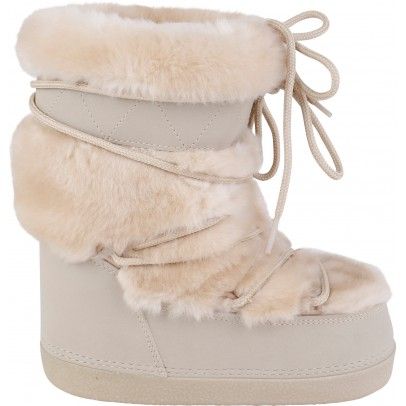 CHLOÉ Faux Fur Boots in Sand via Smallable
