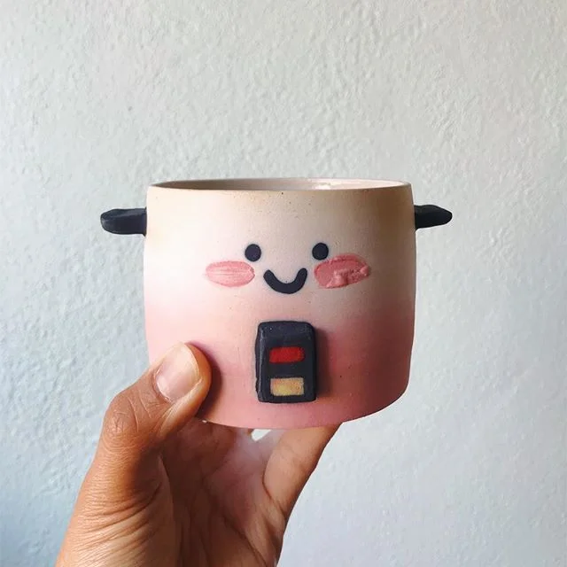 New colorful rice cooker pots for #RCCC in Portland. Find me in artist alley K-07 this weekend! 👋🏽 I&rsquo;ve been getting a lot of inquiries regarding the rice cooker pots. They take a LONG time to make so pleaaaase be patient. I will post when they&rsquo;re available online or at events.