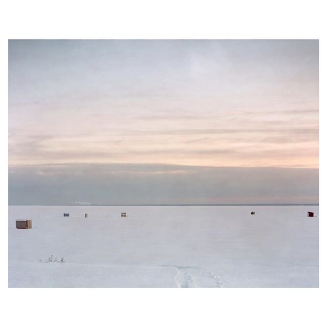 Ice fishing shacks on the Gulf of St. Lawrence | Quebec 
Photo assist by @ringowalks 
#largeformat #8x10camera