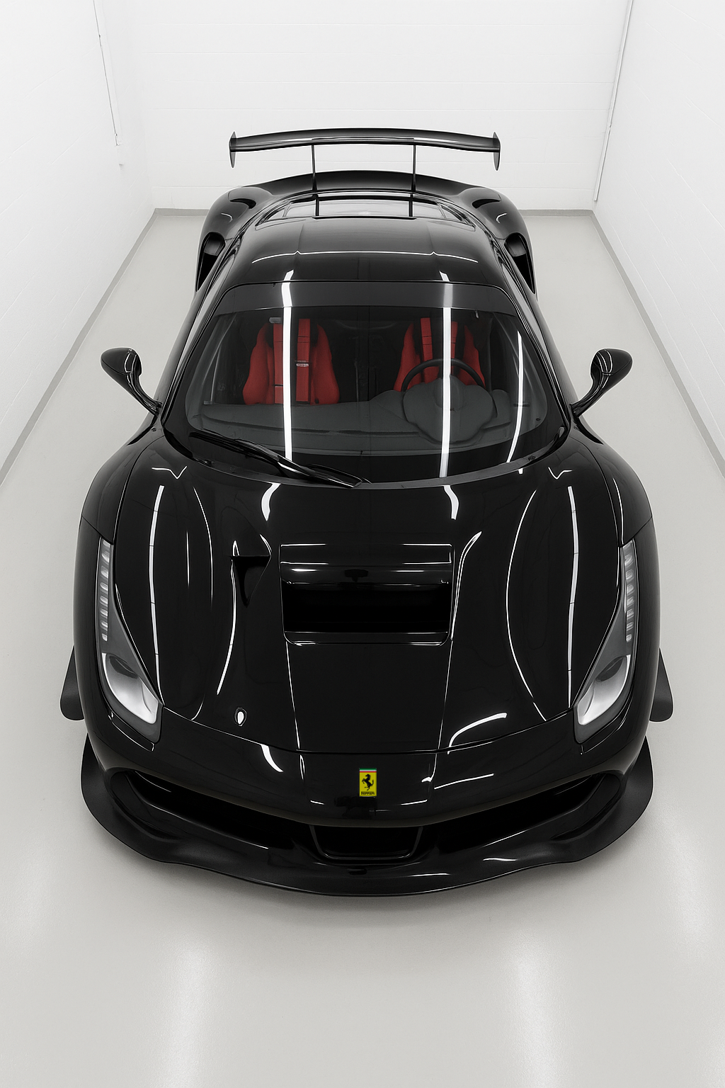 20250610_1128_Black Ferrari in Garage_simple_compose_01jxd76vaafb69f741jzwm6c52.png