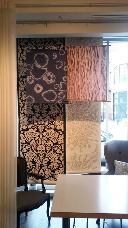 Here are two of our shibori wall hangings. All of our wallhangings are one-of-a-kind.
