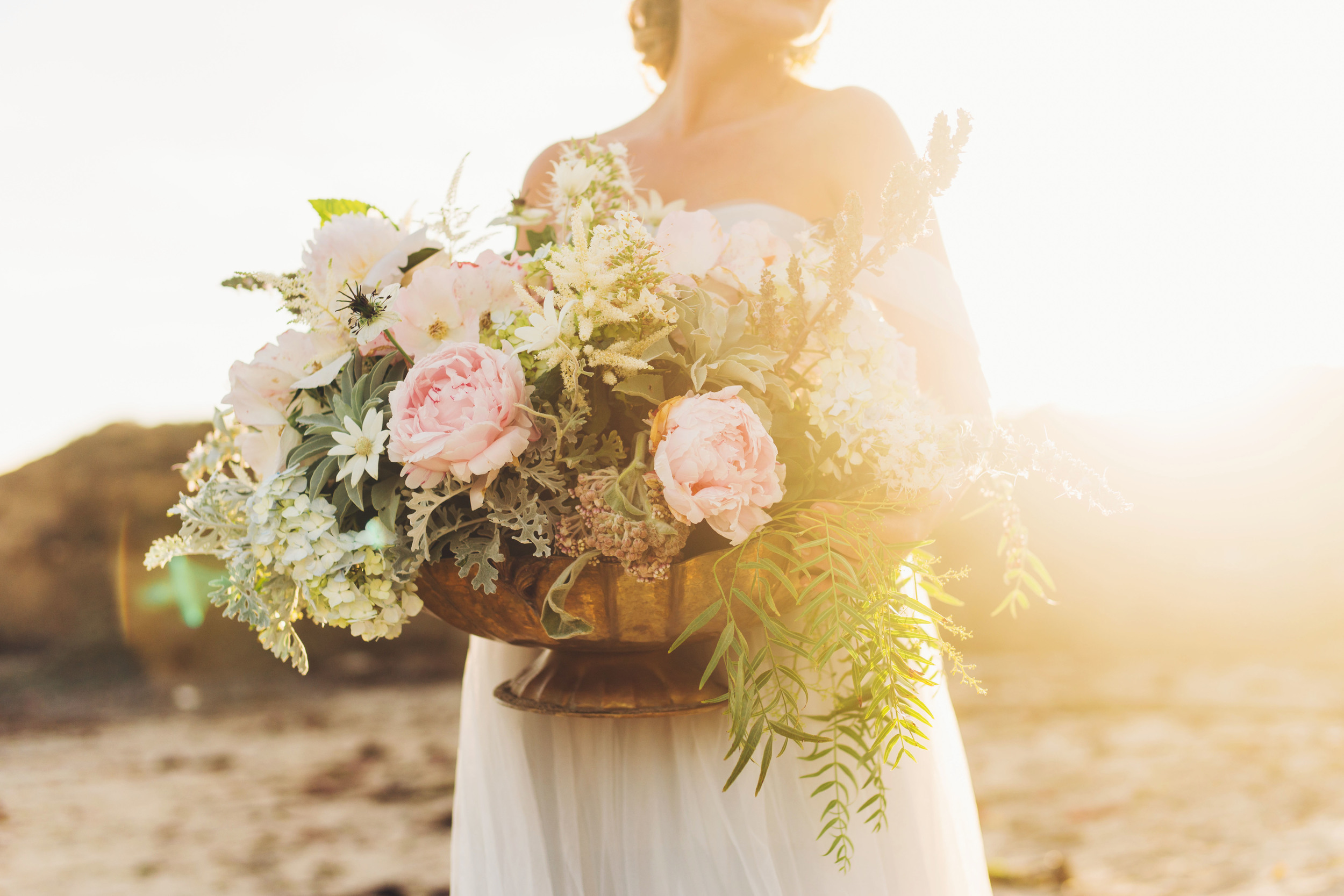 Flower arrangment with Peonies, Hydrangeas, Jasmine