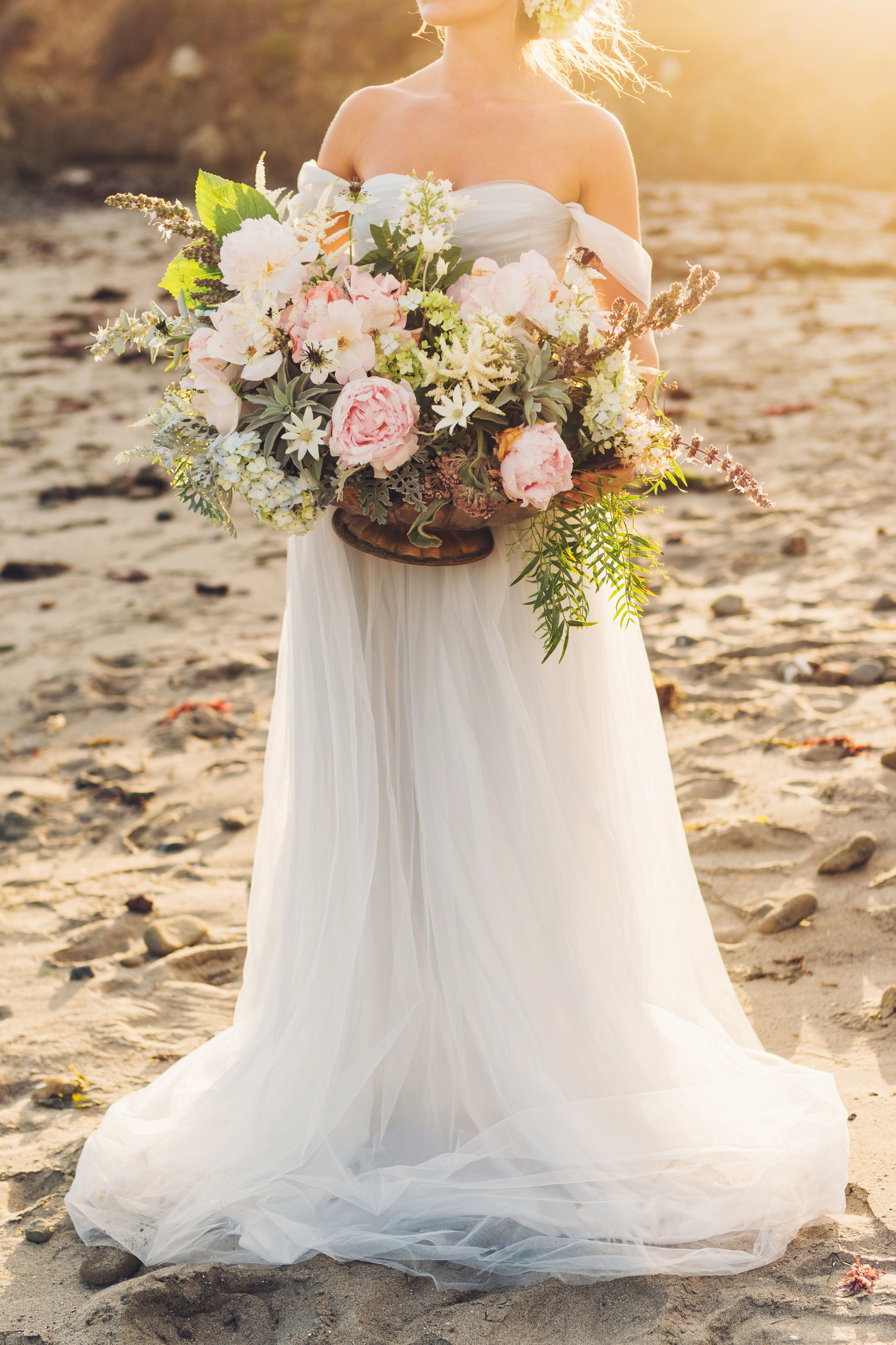 Floral arrangement with Peonies, Hydrangeas, and Jasmine