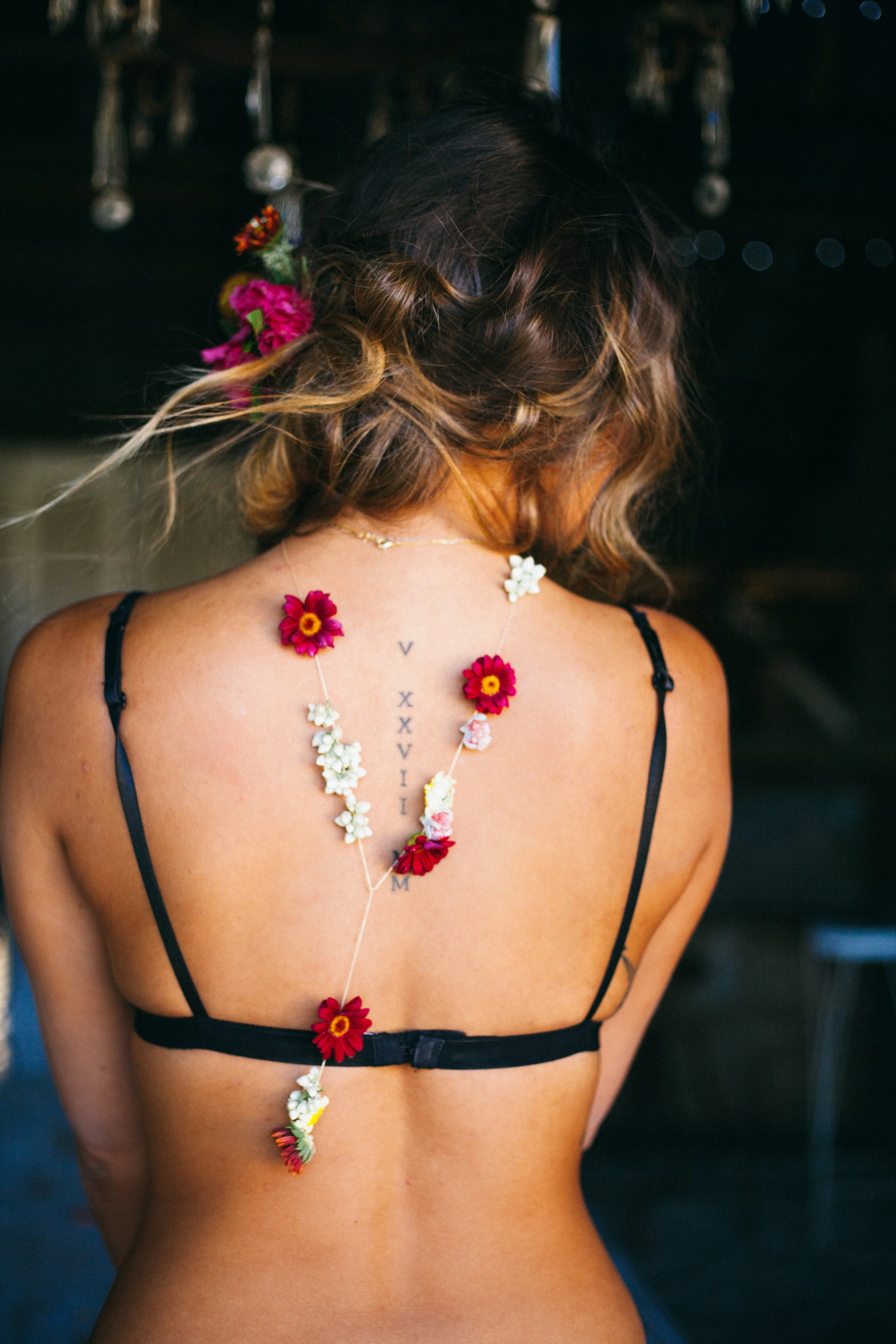 Flower necklace for Boudoir shoot