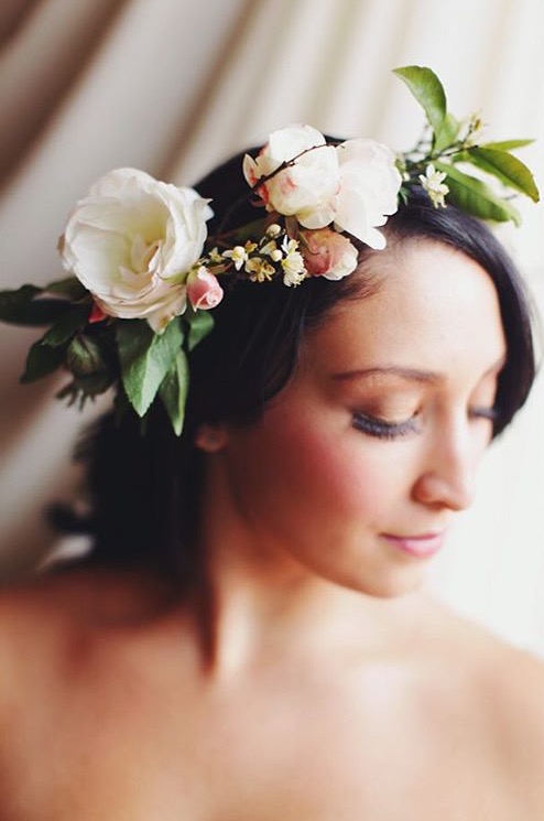 Heirloom Garden Roses and Orange Bloosoms Flowercrown