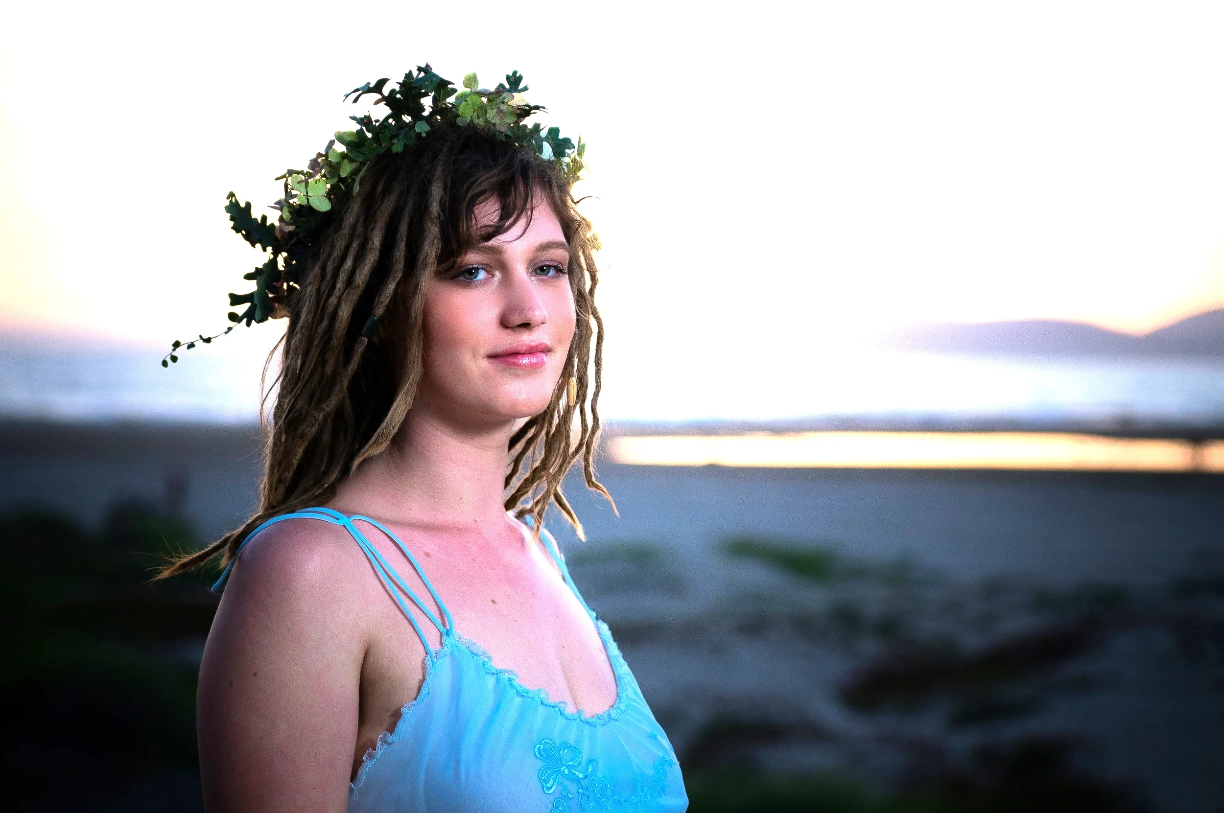 Oak leaves, hydrangeas and garden rose flowercrown