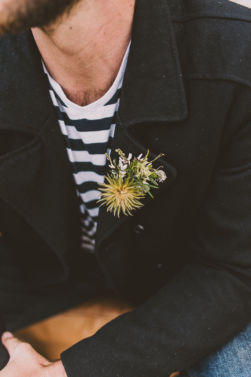 Funky Groom Boutonniere - sea inspired