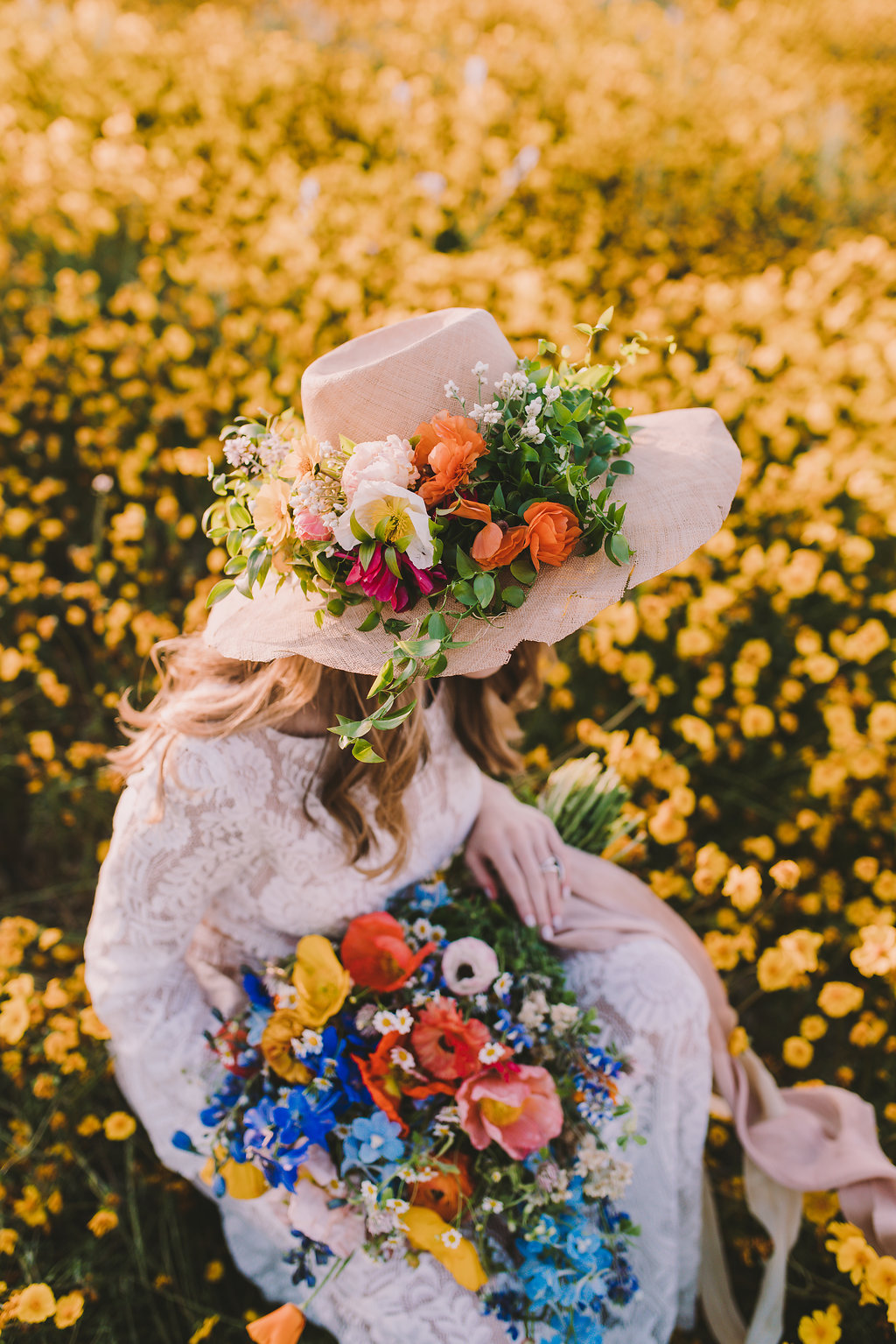 Wildflower Inspired, poppies and delphiniums