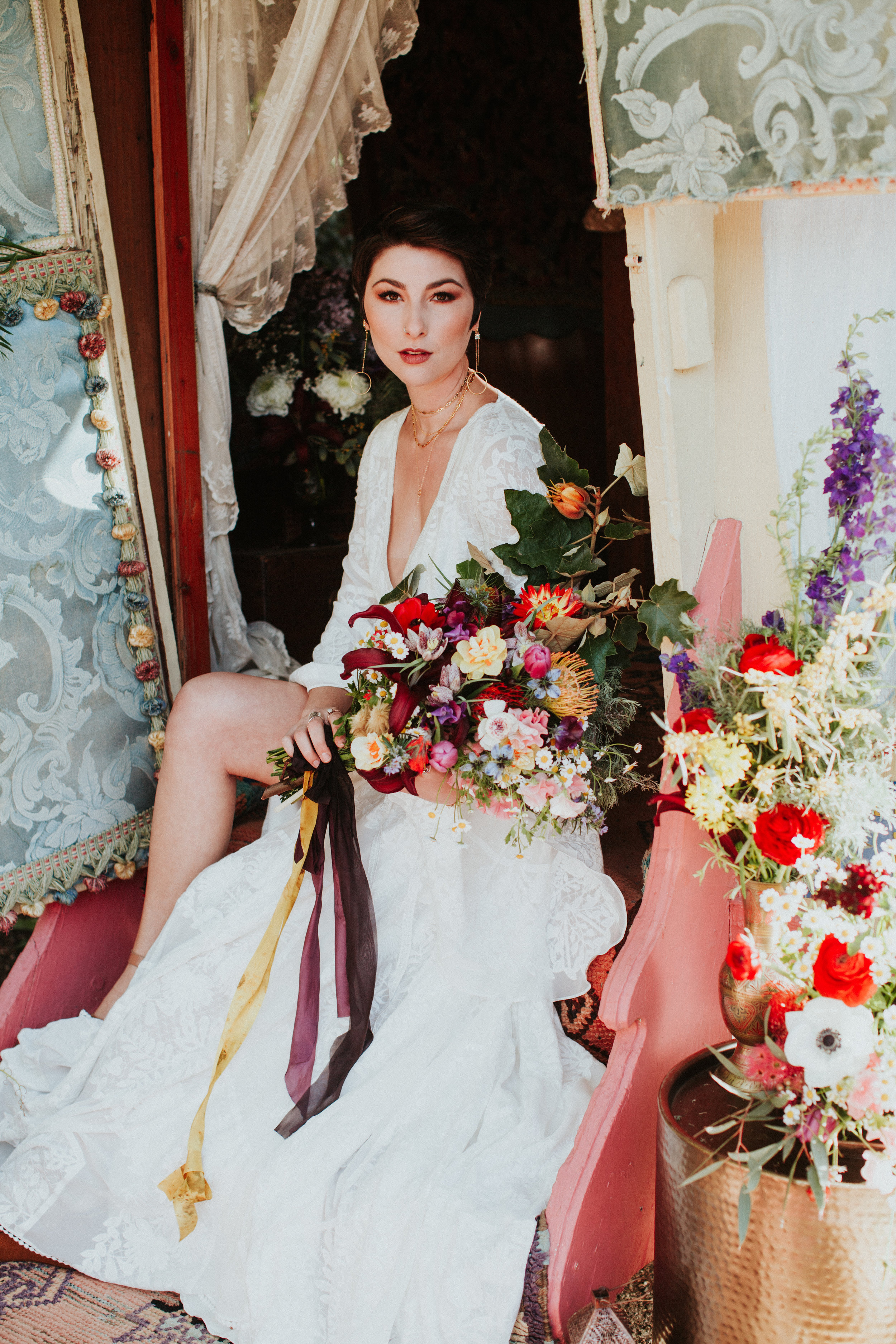 Wild and market finds bridal bouquet