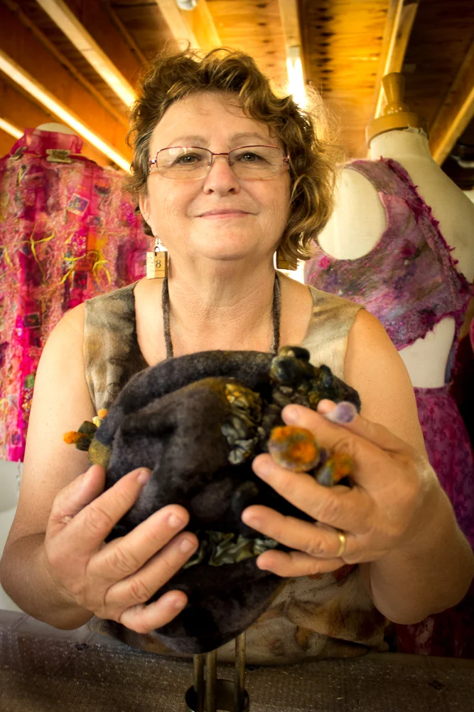 Rhonda Rettke felt Textile and mixed media artist