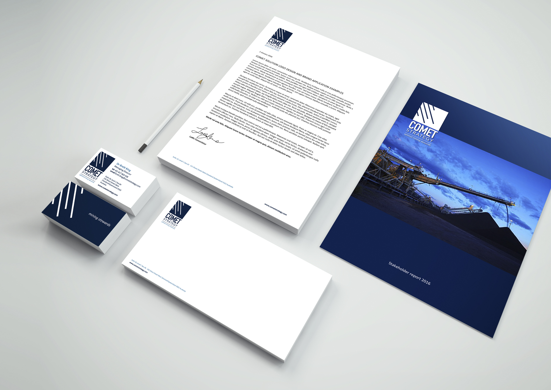 CLIENT: Comet Strategy PROJECT: Logo design and identity development