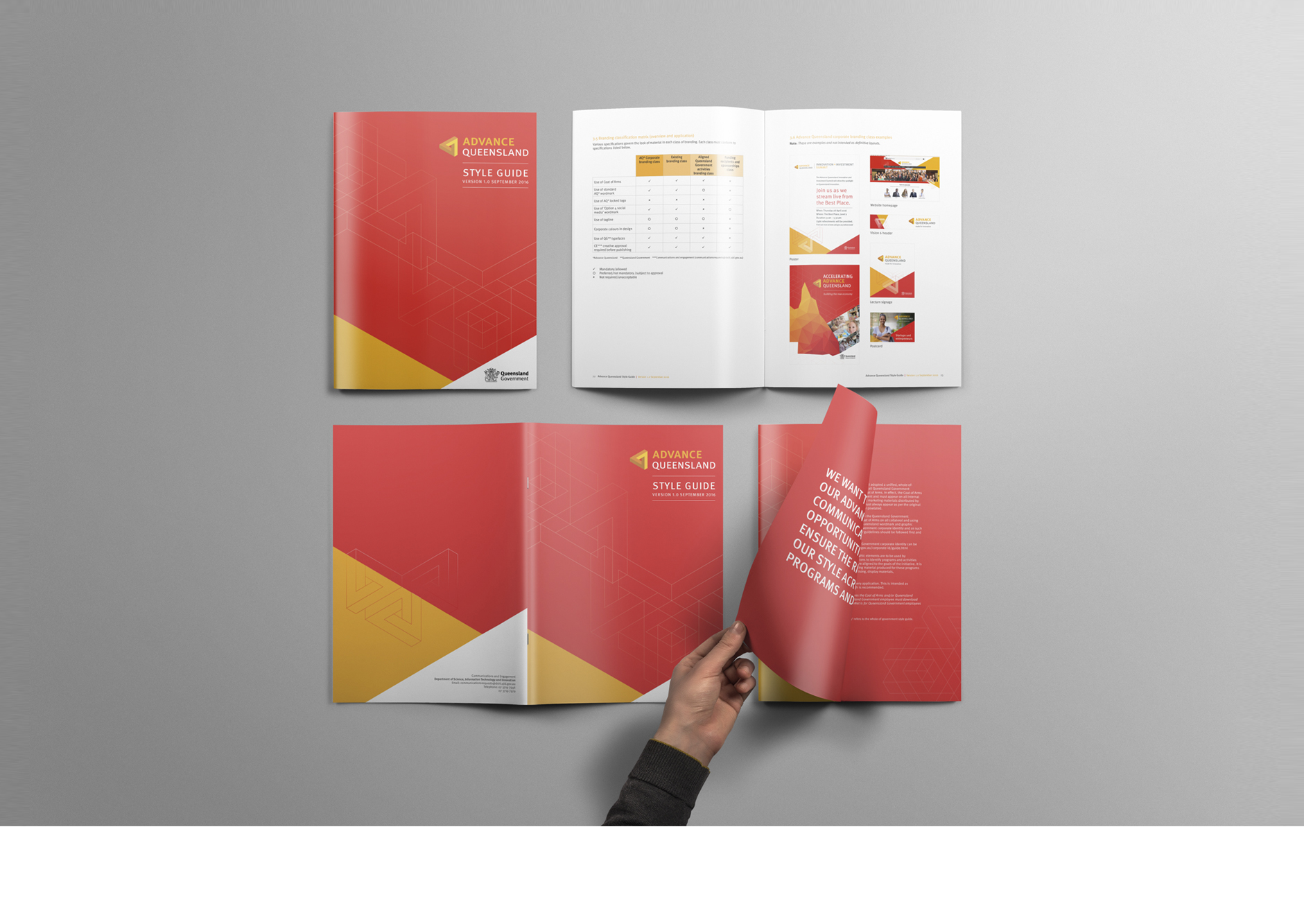 CLIENT: Department of Science, Information Technology and Innovation, Queensland Government PROJECT: 'Advance Queensland Style Guide' copywriting, design and layout
