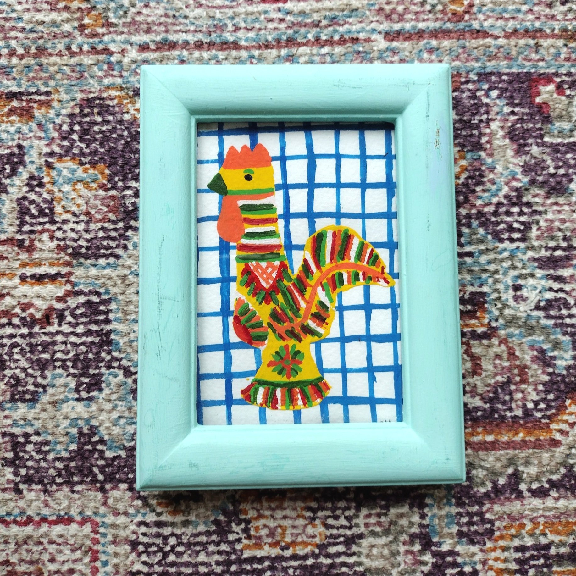 Rainbow Cockrell - Framed Original Acrylic Painting