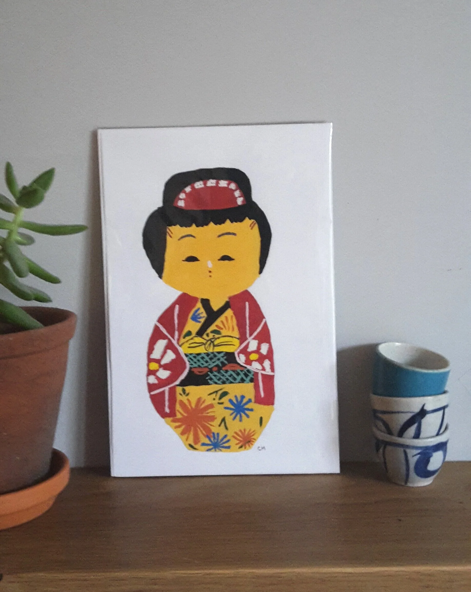 Kokeshi Doll- Original Acrylic Painting