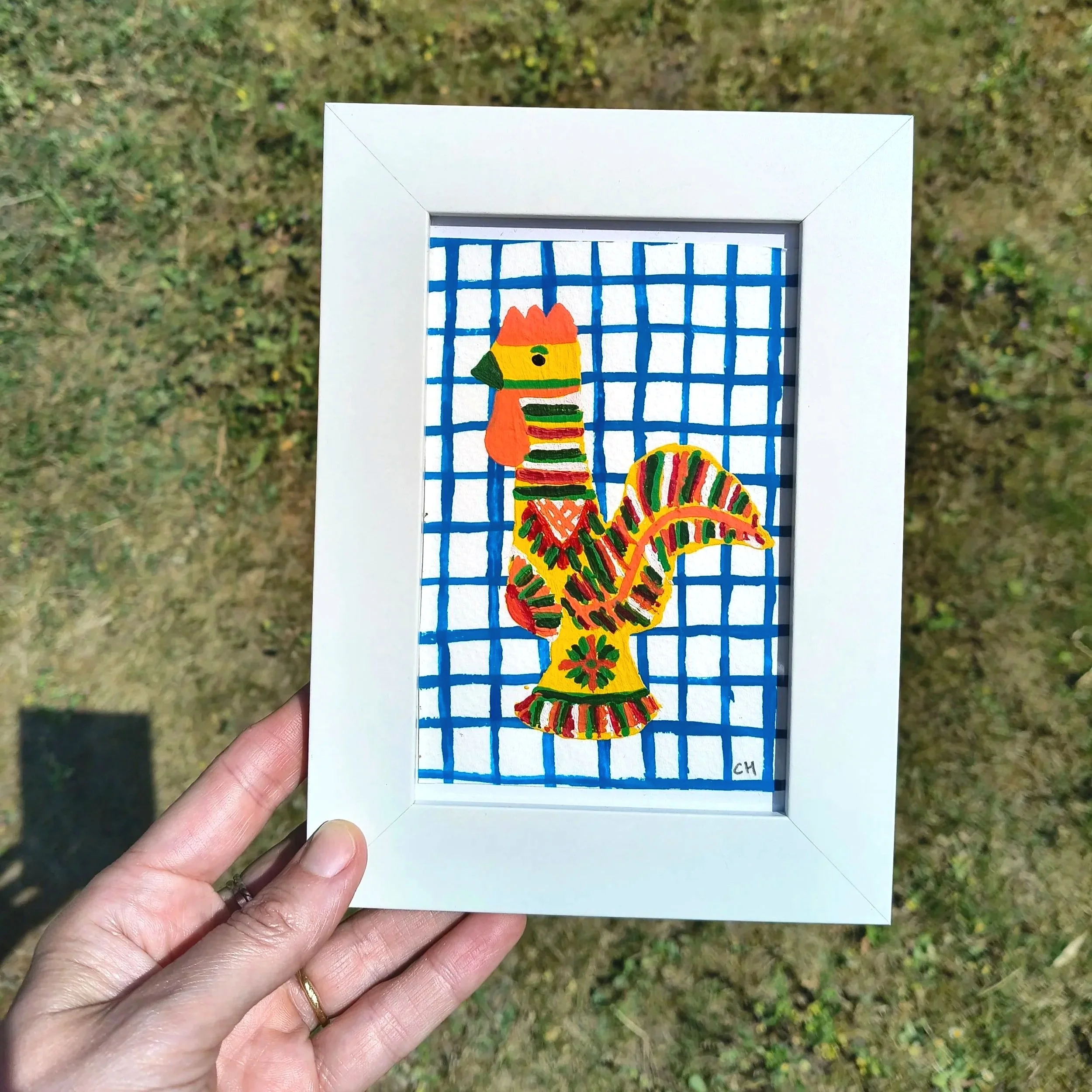 Rainbow Cockrell - Framed Original Acrylic Painting