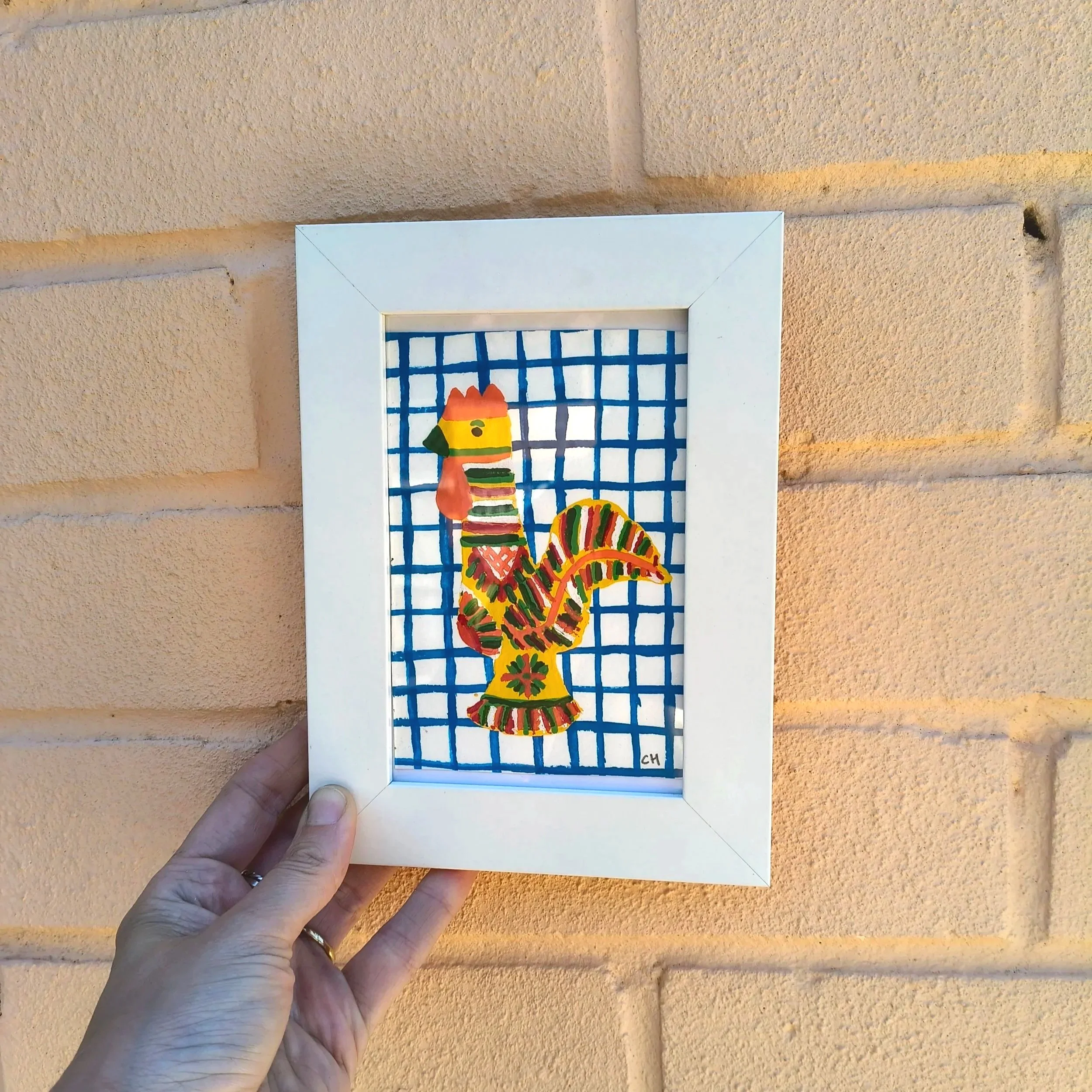 Rainbow Cockrell - Framed Original Acrylic Painting