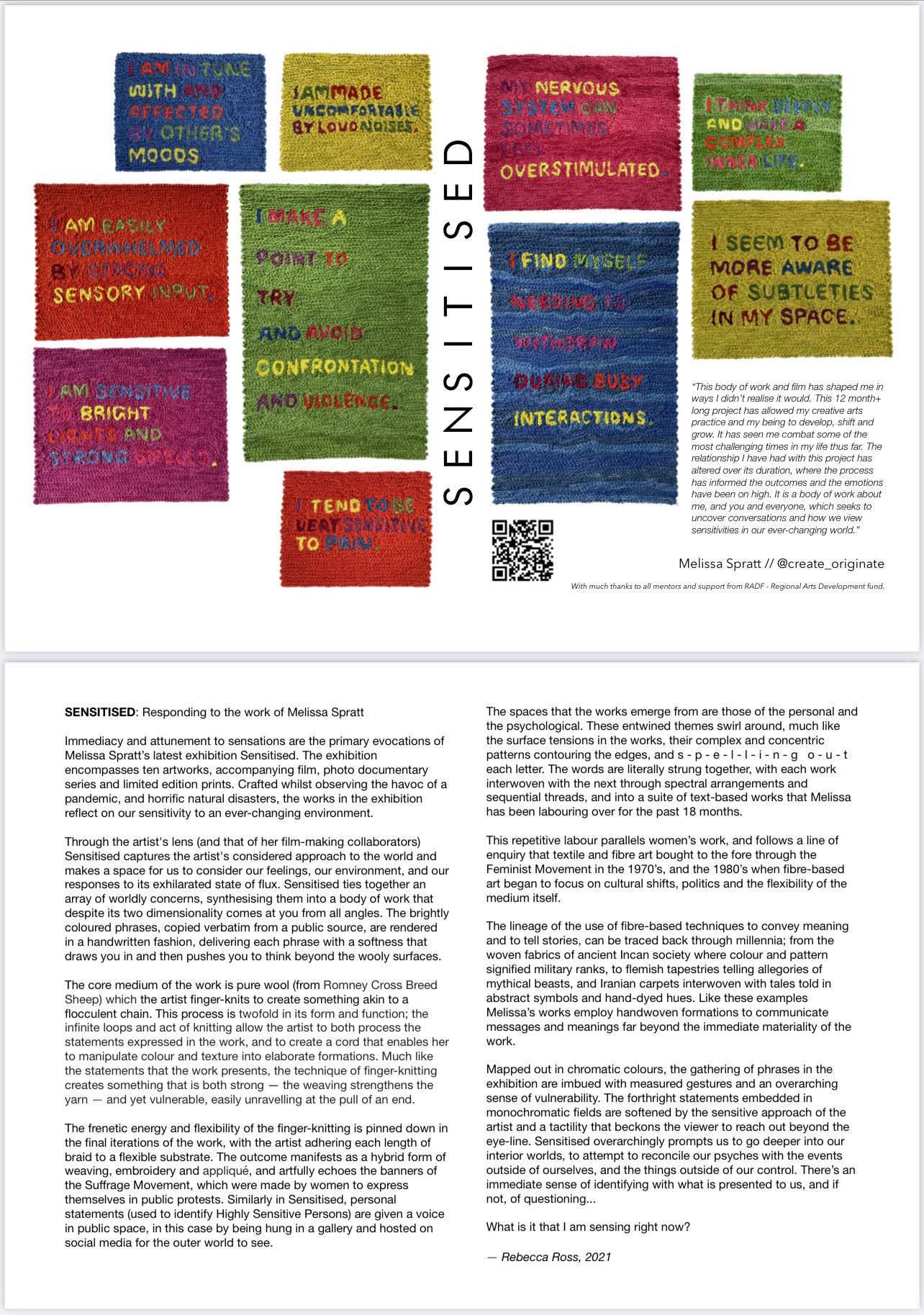 ‘SENSITISED’ Exhibition Essay, 2021