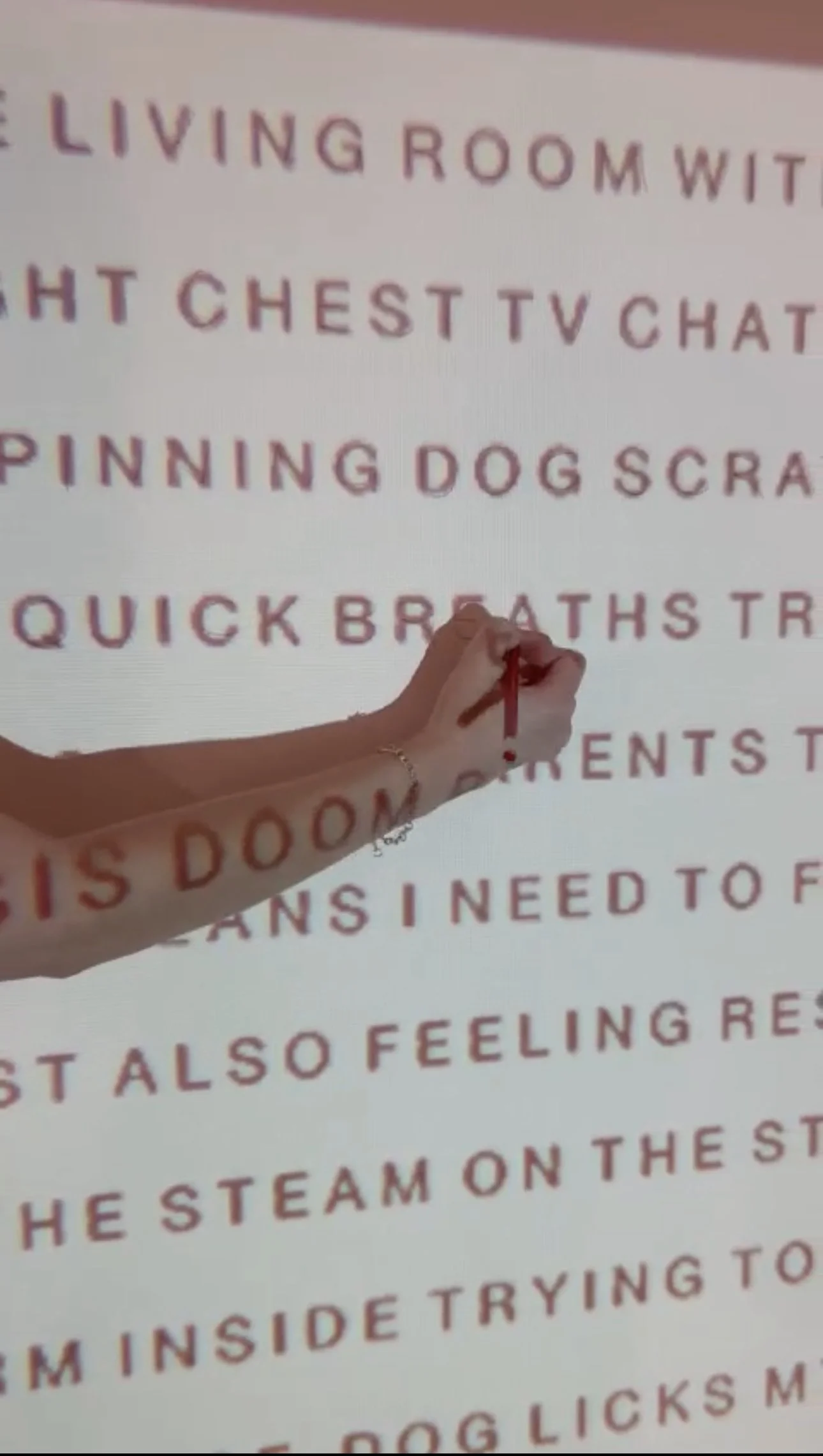 Close up of new words for new work!