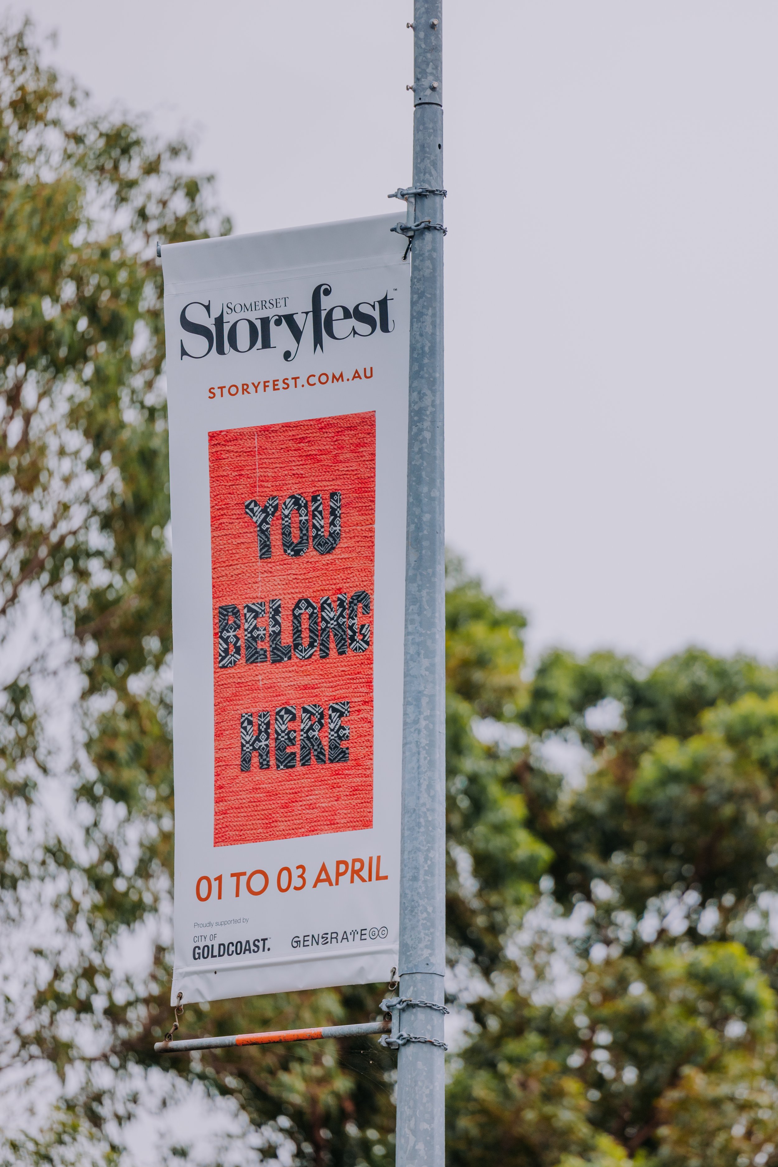 Artwork Banner installed on Street Poles, Somerset Dr QLD