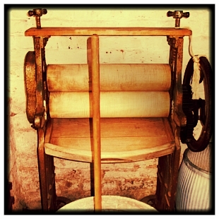 An old hand mangle