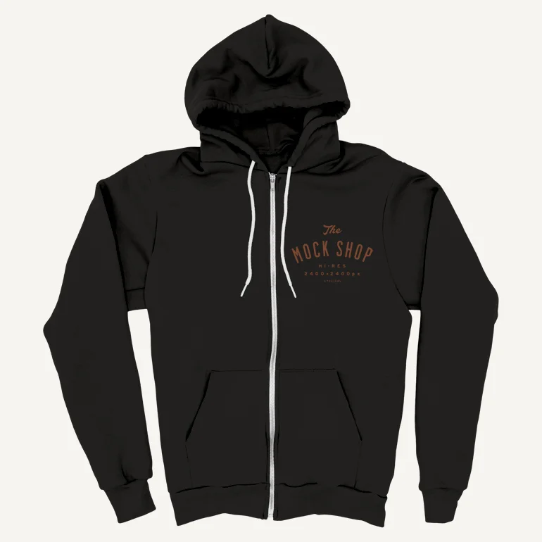 Zip Up Sweatshirt Mockup (Pro) Front + Back