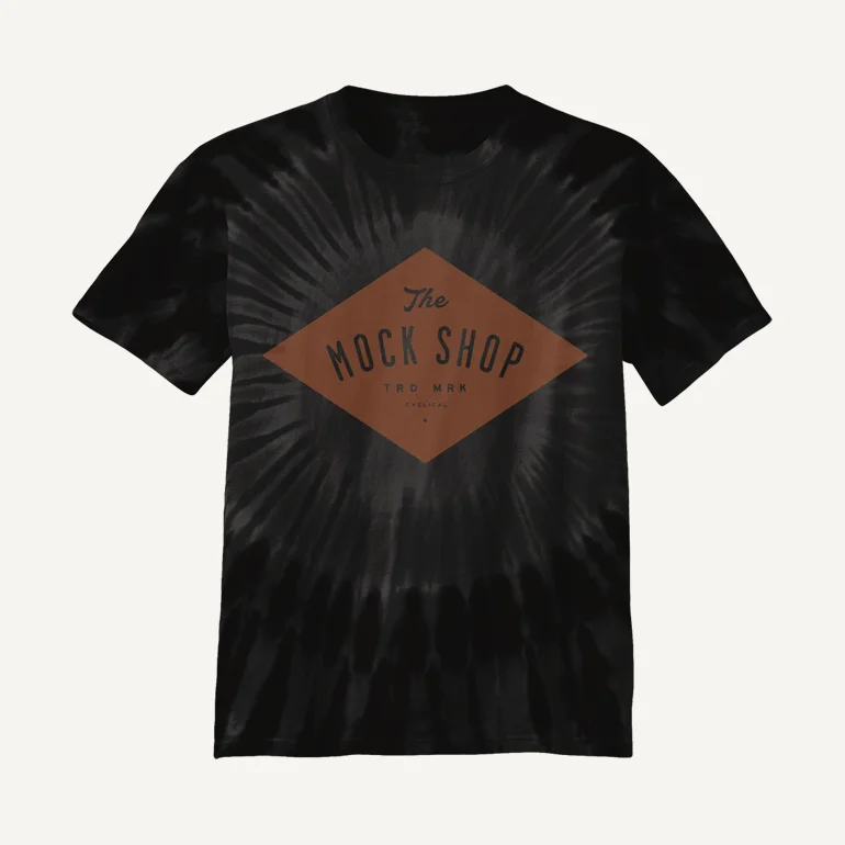 Mono Tie Dye Tee Mockup