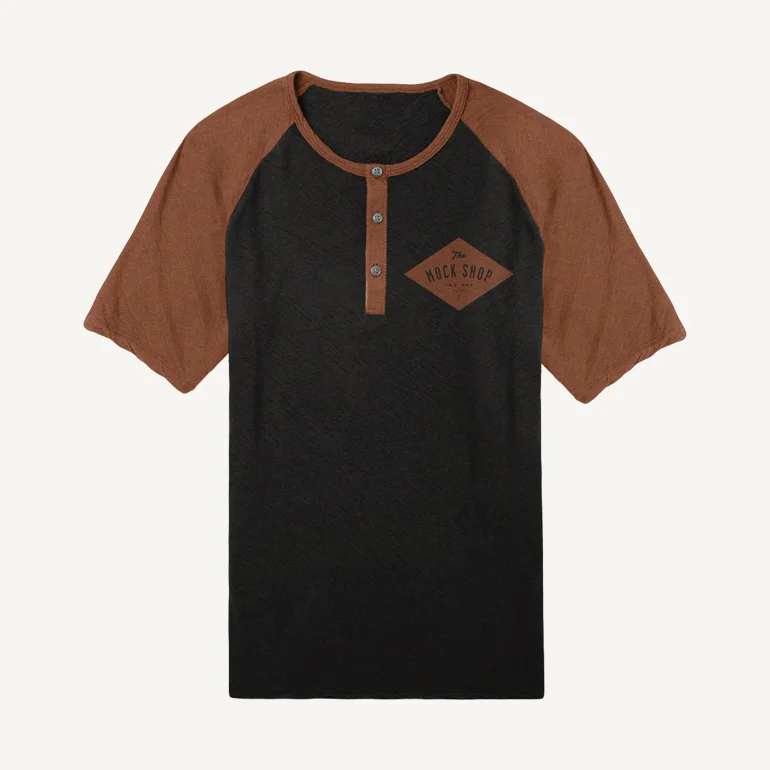 S/S Raglan Henley Mockup