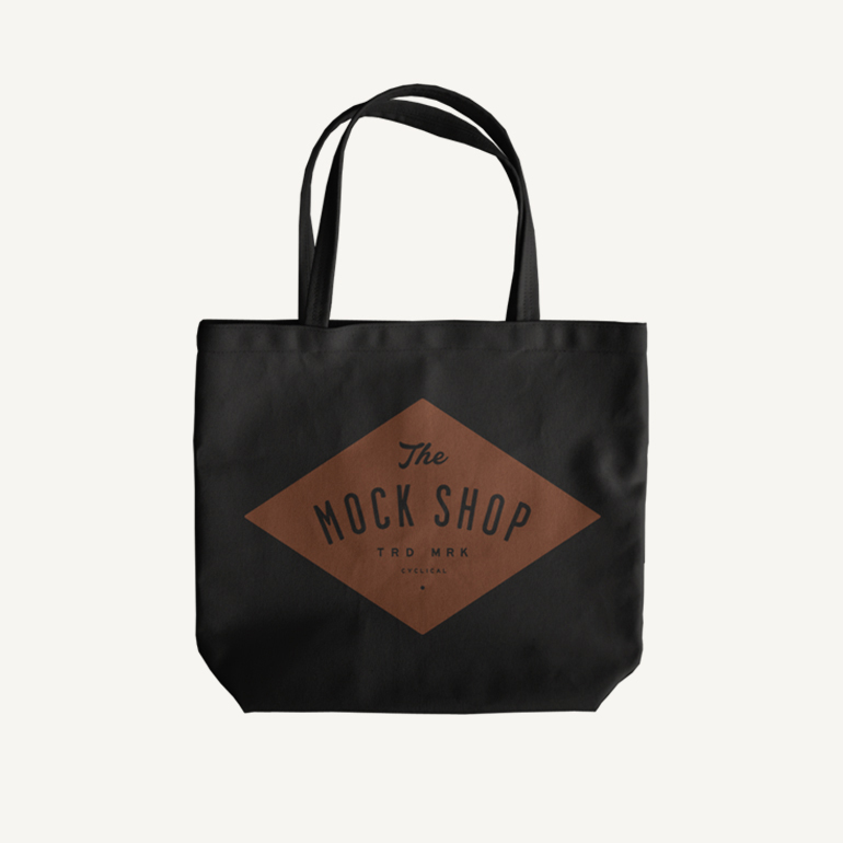 Free Black Tote Bag Mockup (PSD)