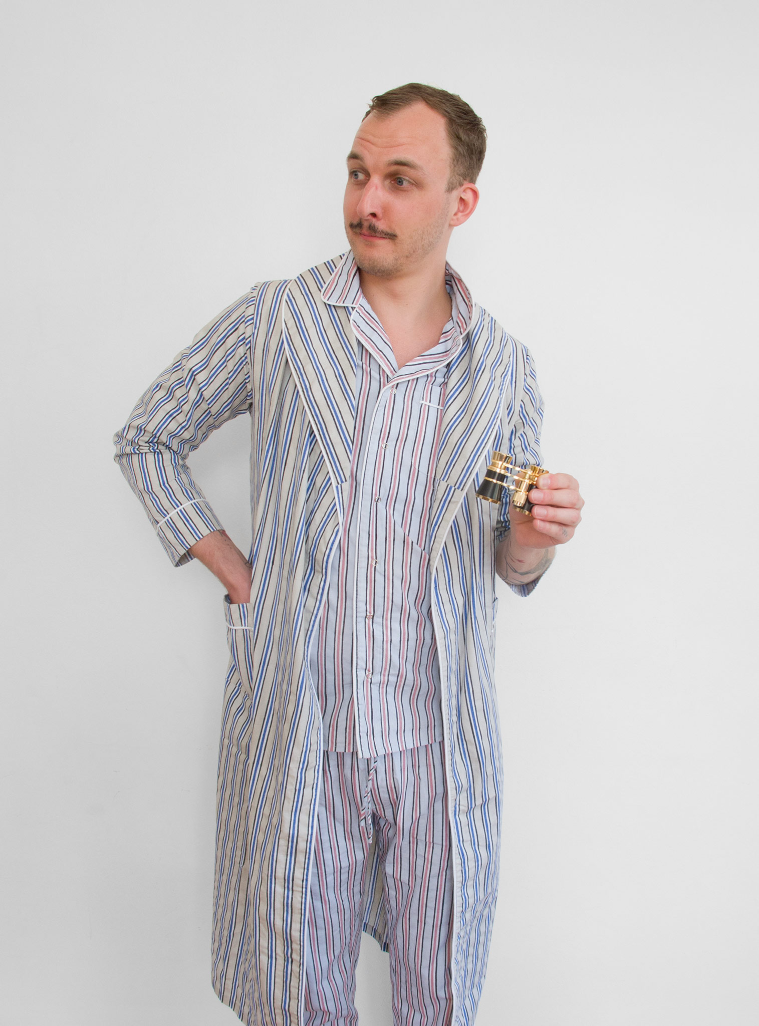 № 8305 DRESSING-GOWN; № 8309 PYJ-SHIRT; № 8310 PYJ-TROUSERS : REGIMENTAL STRIPES
