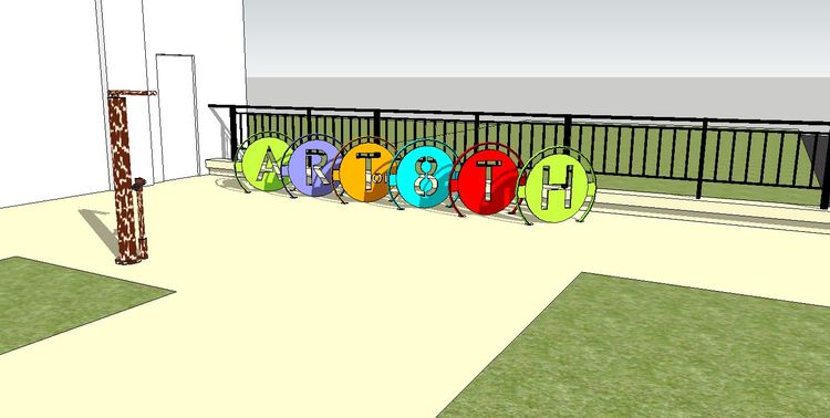 Bike Rack for Art on 8th in concept
